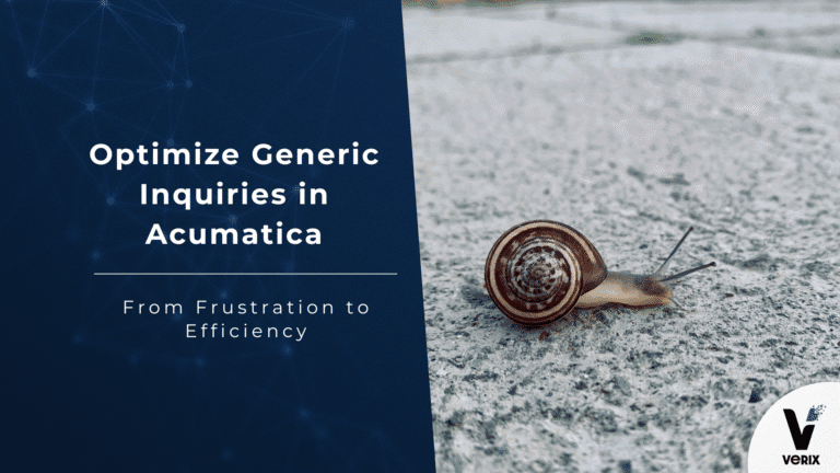 Optimize Generic Inquiries in Acumatica for better ERP performance