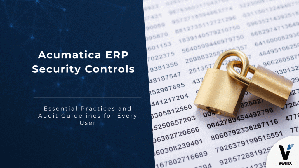 Acumatica ERP administrator reviewing user access and security controls